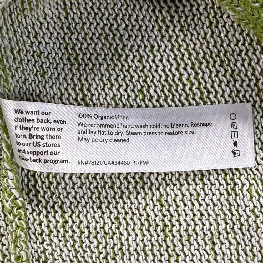 Eileen Fisher Green Organic Linen Knit Boxy Sweater XXS R17PMF Womens - Picture 7 of 8